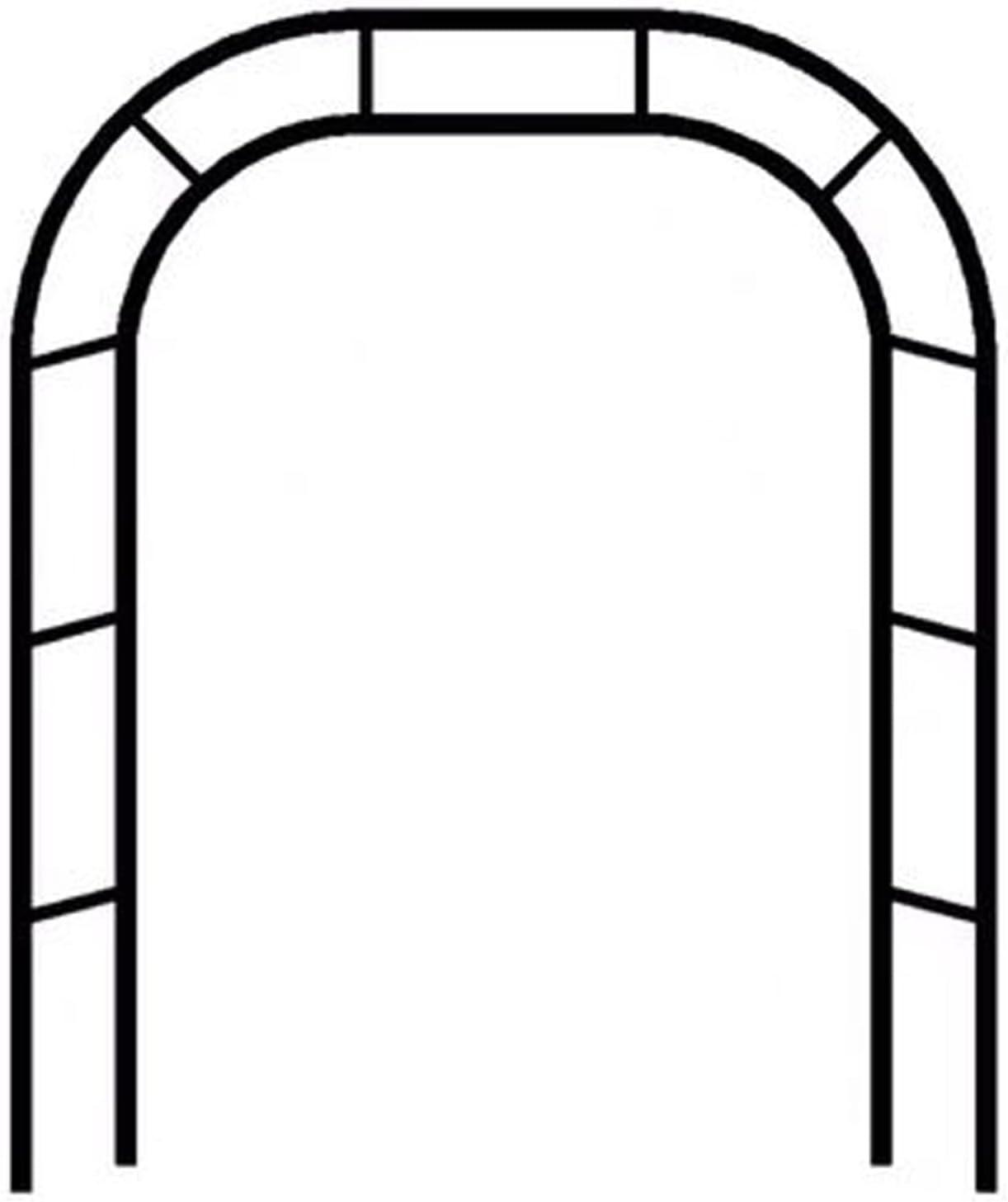 Black Metal Garden Arch - Rose Climbing Trellis for Outdoor Plants, Wedding Decor, 2x2.3m Arbor Support for Flowers and Vines in Lawn & Backyard