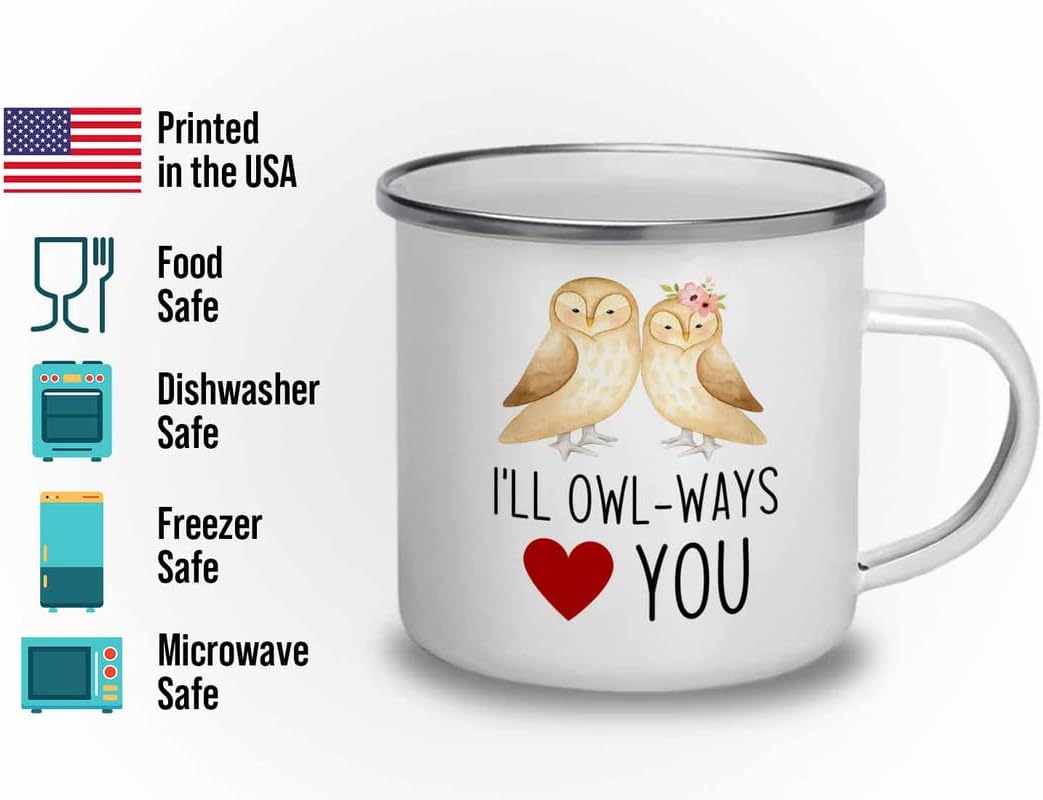 Bird Lover Camper Mug 12oz - I'll owl-ways love you - Hummingbird Nest Cage Parrot Dad Gardening Outdoor Birdwatcher Feeder