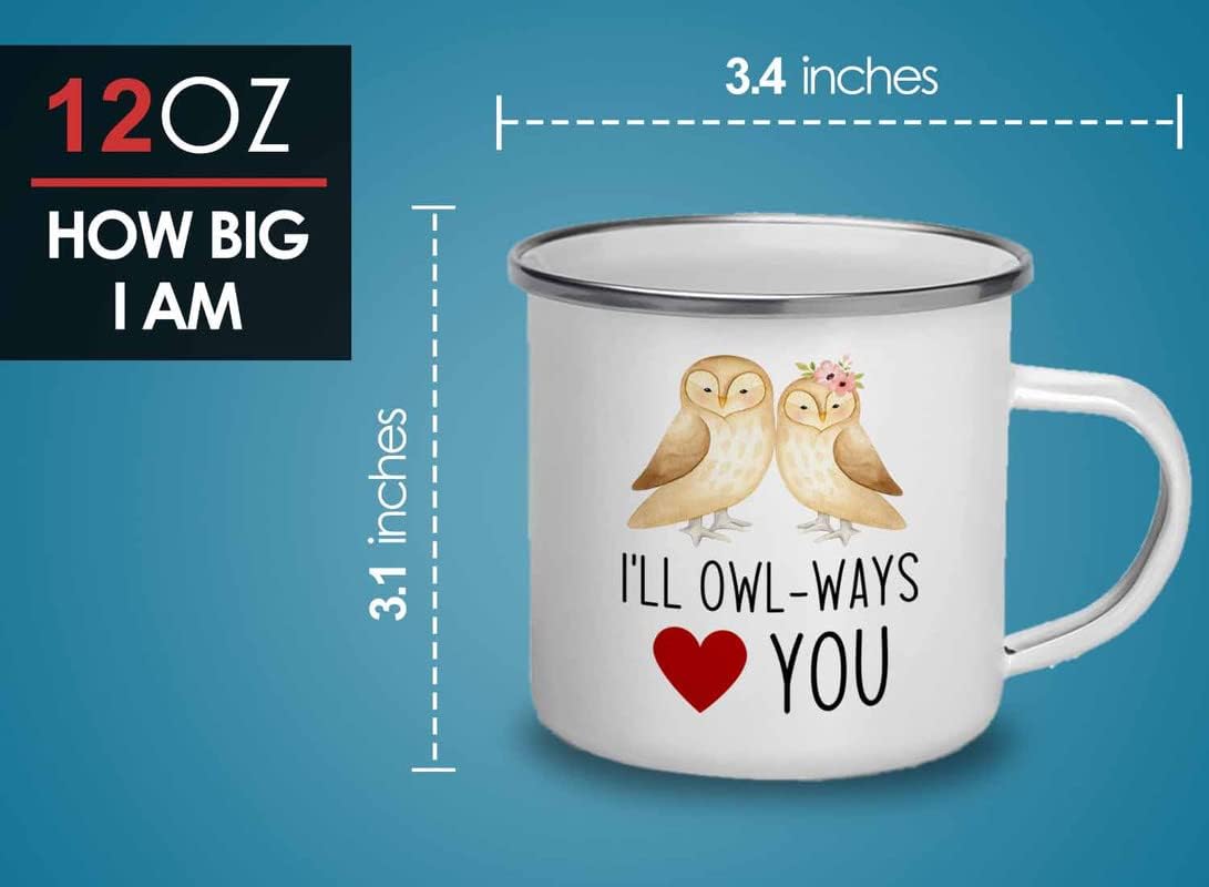 Bird Lover Camper Mug 12oz - I'll owl-ways love you - Hummingbird Nest Cage Parrot Dad Gardening Outdoor Birdwatcher Feeder