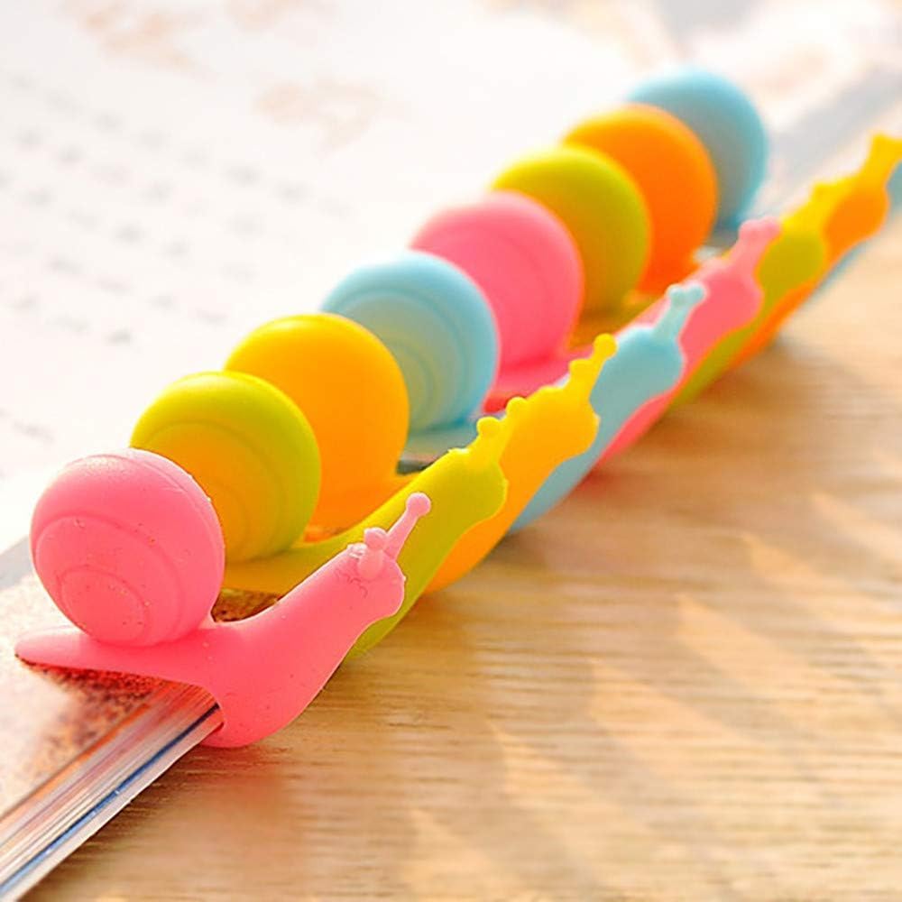 10-Pack Silicone Snail Tea Bag Clips - Cute Colorful Cup Edge Holders 