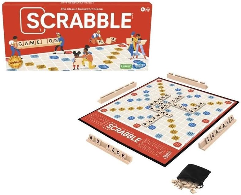 Hasbro Gaming Scrabble Board Game, Classic Word Games for Kids Ages 8 