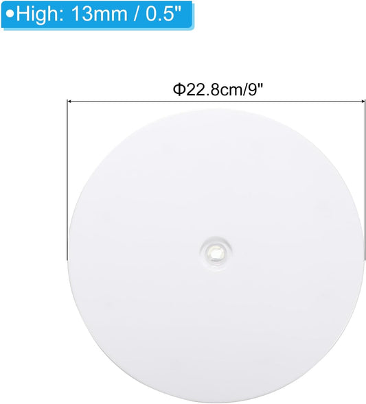 PATIKIL 9 Inch Heavy Rotating Swivel Stand with Steel Ball Bearings, 360° Rotation Turntable Lazy Susan Base for Big Screen TV Computers Monitors, White