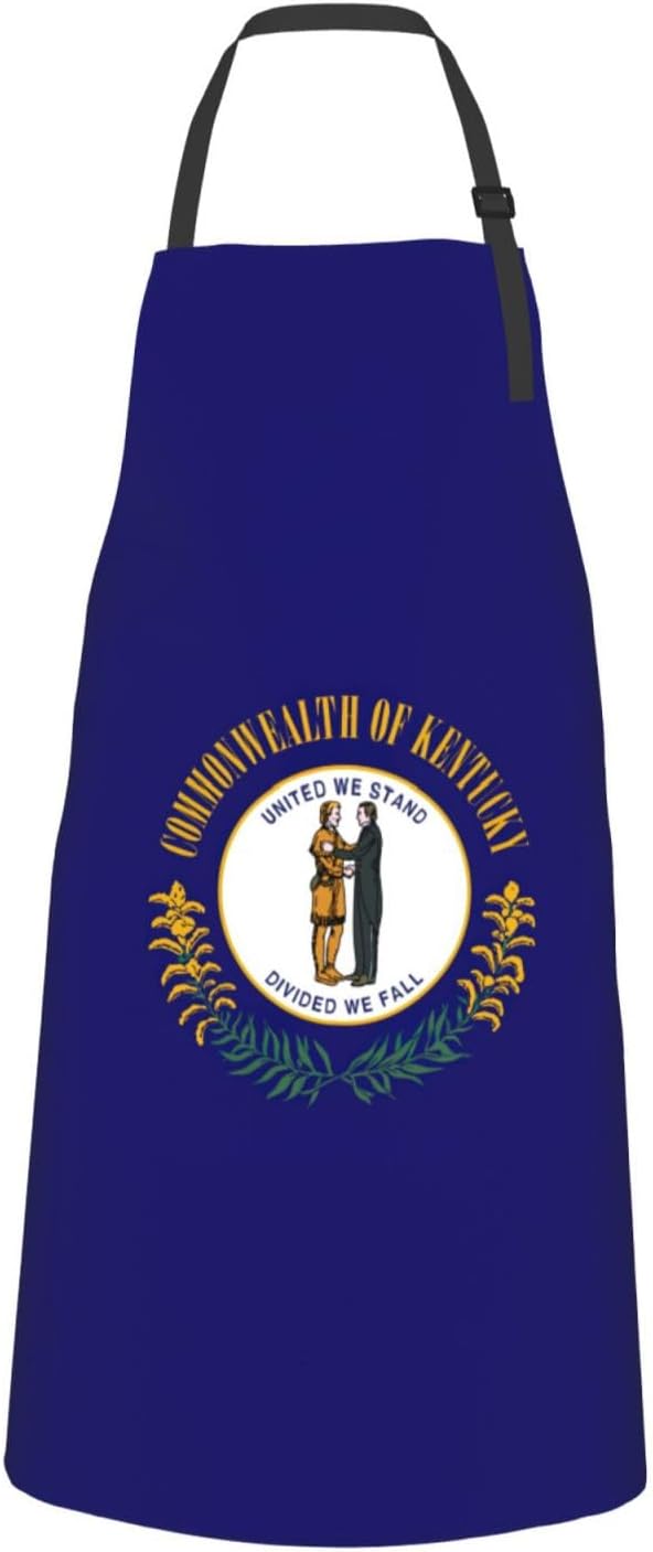 Kentucky State Flag print Waterproof apron with pocket adjustable cooking apron for adult kitchen bibs to bake