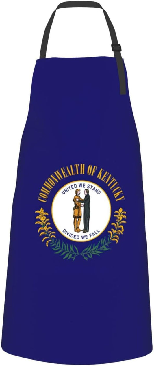 Kentucky State Flag print Waterproof apron with pocket adjustable cooking apron for adult kitchen bibs to bake
