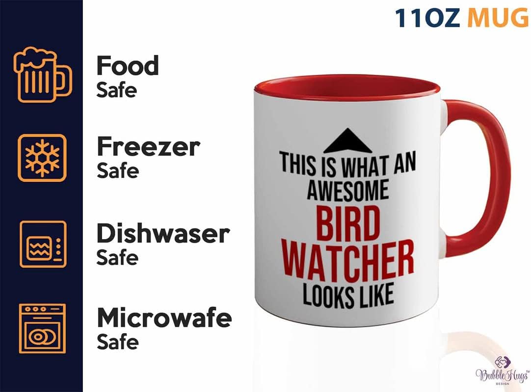 Bird Lover Two Tone Red Edition 11oz - Awsome Bird Watcher Looks Like 
