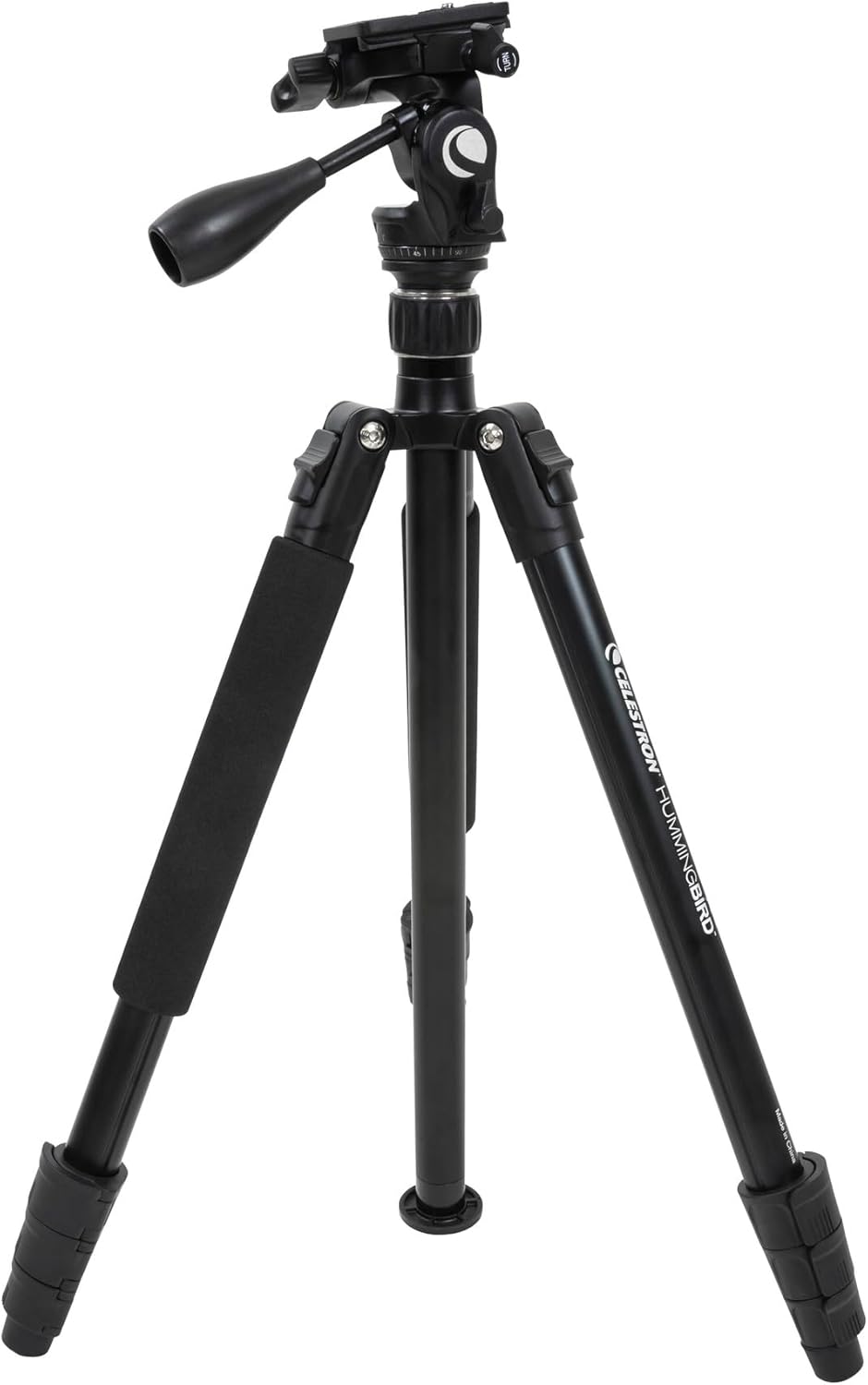 Celestron 82051 Hummingbird Fast Action Pan Tilt Head Tripod for a Spotting Scope, Binocular or Camera, Black