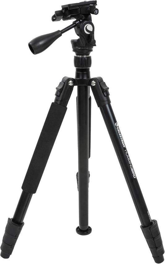 Celestron 82051 Hummingbird Fast Action Pan Tilt Head Tripod for a Spotting Scope, Binocular or Camera, Black