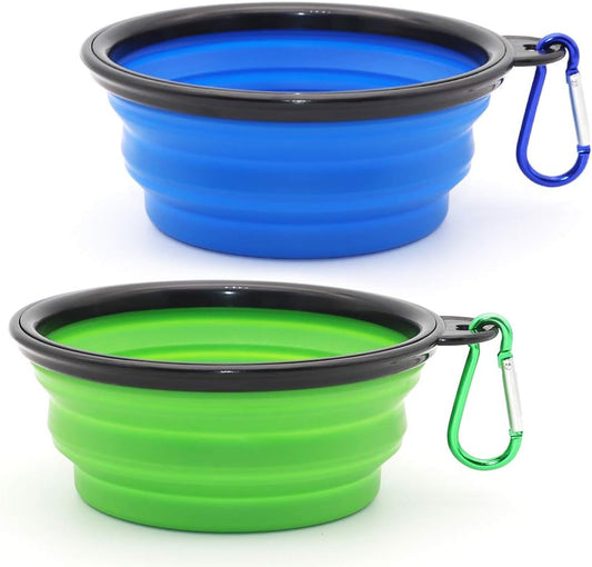 Dog Bowl Pet Collapsible Bowls, 2 Pack for Cats Dogs, Portable Pet Fee