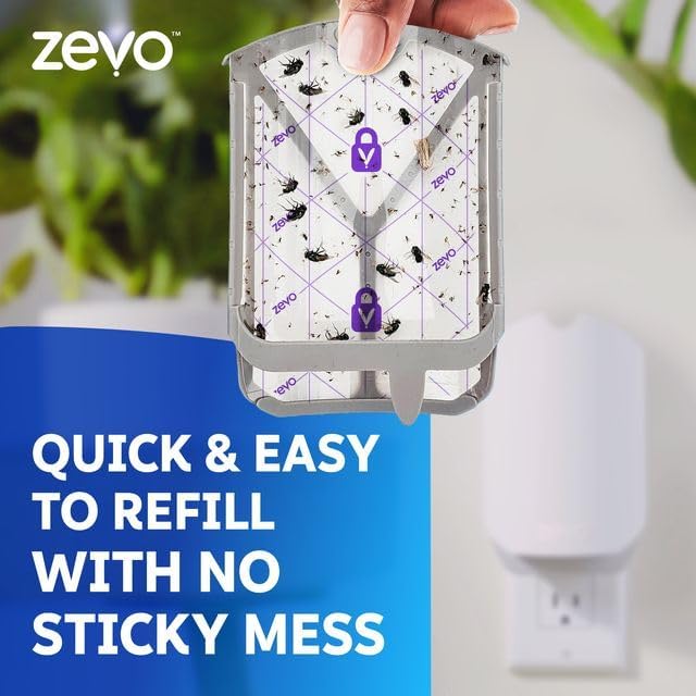 Zevo Flying Insect Trap & Cartridge - Plug in Fly Trap & Indoor Bug Ca
