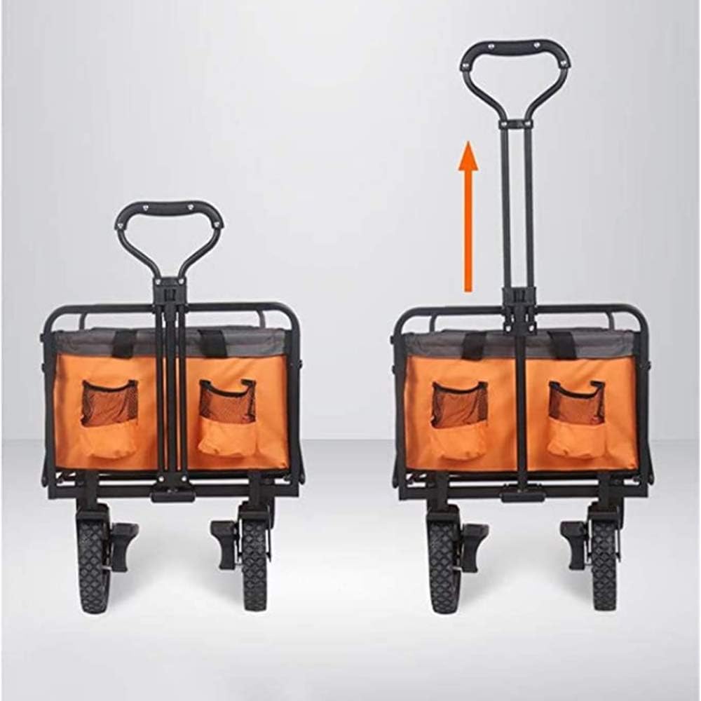 Shopping Folding Trolley,Folding Wagon Trolley Camping Cart with Brake Standing,Collapsible Portable Rolling Buggies Portable Pull Cargo Trailer