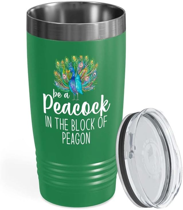 Bird Lover Green Edition Viking Tumbler 20oz - Peacock Block pgeons - 