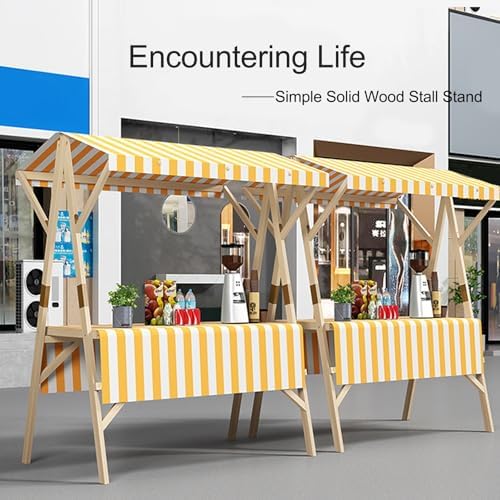 Foldable Outdoor Vendor Cart with Canopy | Portable Food Vending Stand & Display Kiosk | Market Concession Booth Trolley for Events, Festivals, and Fairs