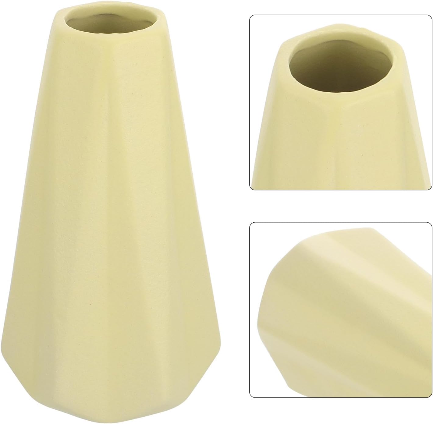 PRETYZOOM Ceramic Vase Gradient Flowerpot Yellow Hydroponic Ornament C