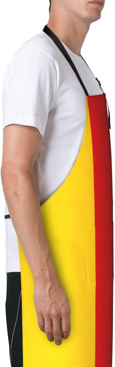 German flag print Waterproof chef's apron with pocket apron for kitchen cooking baking barbecue and gardening