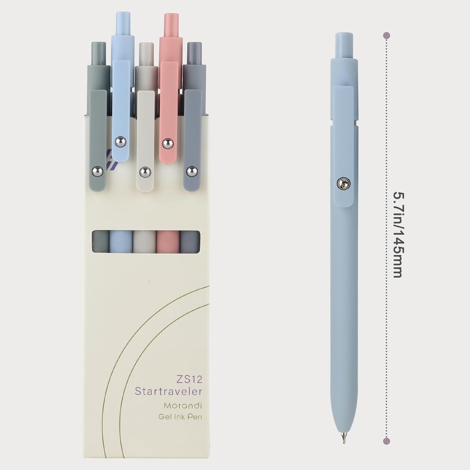 FIOVER 5pcs Gel Pens Quick Dry Ink Pens Fine Point Premium Retractable