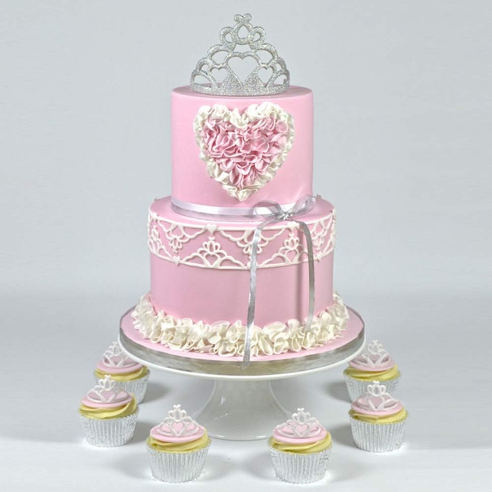 2pcs Crown Mould Plastic Fondant Cutter Cake Mold Fondant Cupcake Deco