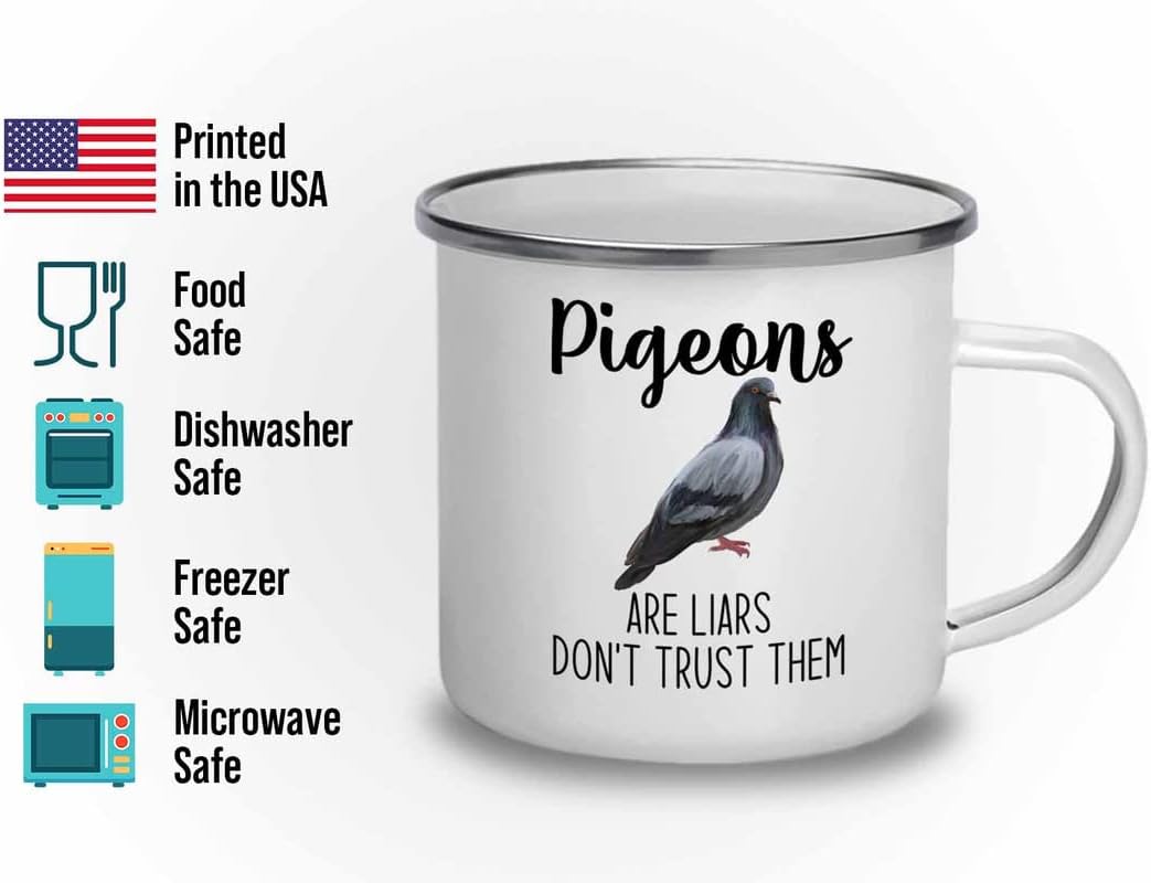 Bird Lover Camper Mug 12oz - Don't trust pgeon - Hummingbird Nest Cage Parrot Dad Gardening Outdoor Birdwatcher Feeder