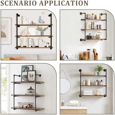 Floating Wall Shelves Kitchen Spice Rack Organizer Shelf 80X20X60cm 100X20X60cm Storage Shelving Unit Plant Stand for Bedroom, Bathroom, Living Room, Office, Outdoor(100x20x90cm) ()
