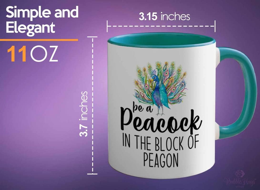 Bird Lover Two Tone Green Edition 11oz - Peacock Block pgeons - Hummin