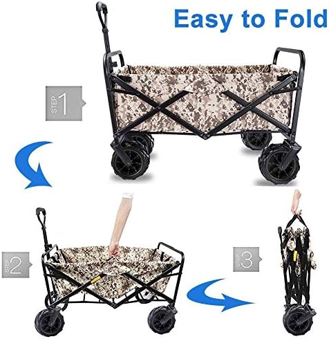 Foldiwagon Utility Wagon Cart Garden Campiwagon Sports Wagon Heavy Duty for Outdoor/Festivals/Camping,90 Kg/198Pounds Capacity