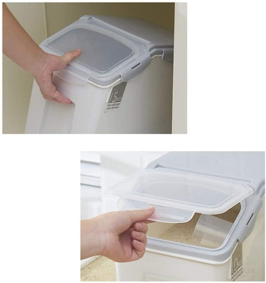2-Pack 15 Liter Rice Storage Container Bins With PP Locking Lid Large 