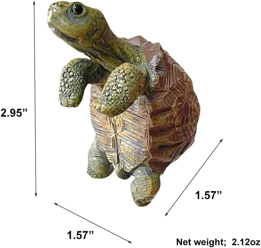 Resin Turtle Pot Hanger & Aquarium Ornament — Edge-Perching Mini Turtl