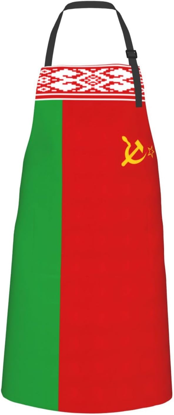 Flag of Belarus Print Laundry apron 28x33 In Waterproof Kitchen Apron with Pockets for Cooking Baking