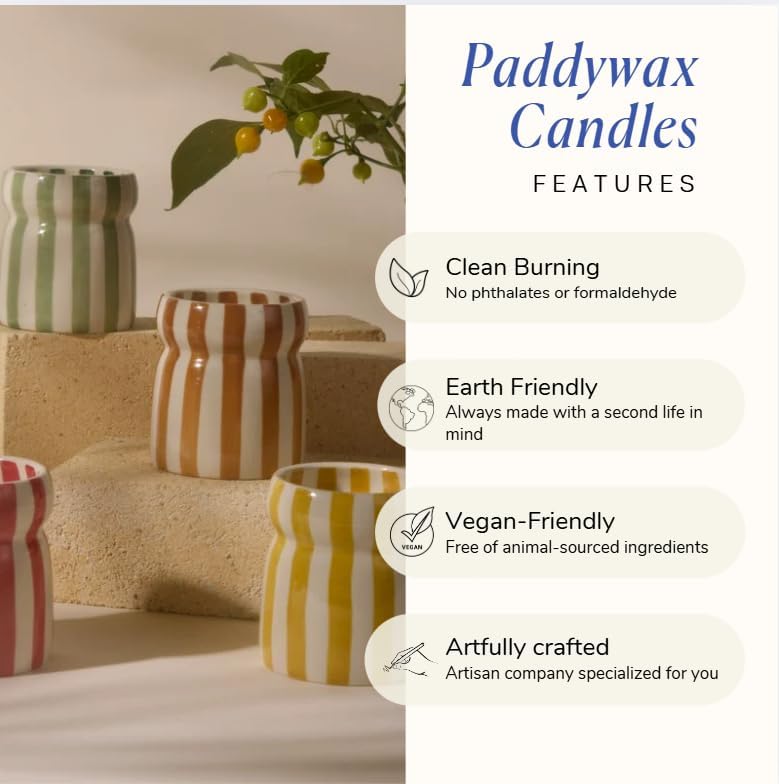 Paddywax Cabana Hand-Painted Scented Candle in Ceramic Reusable Food S