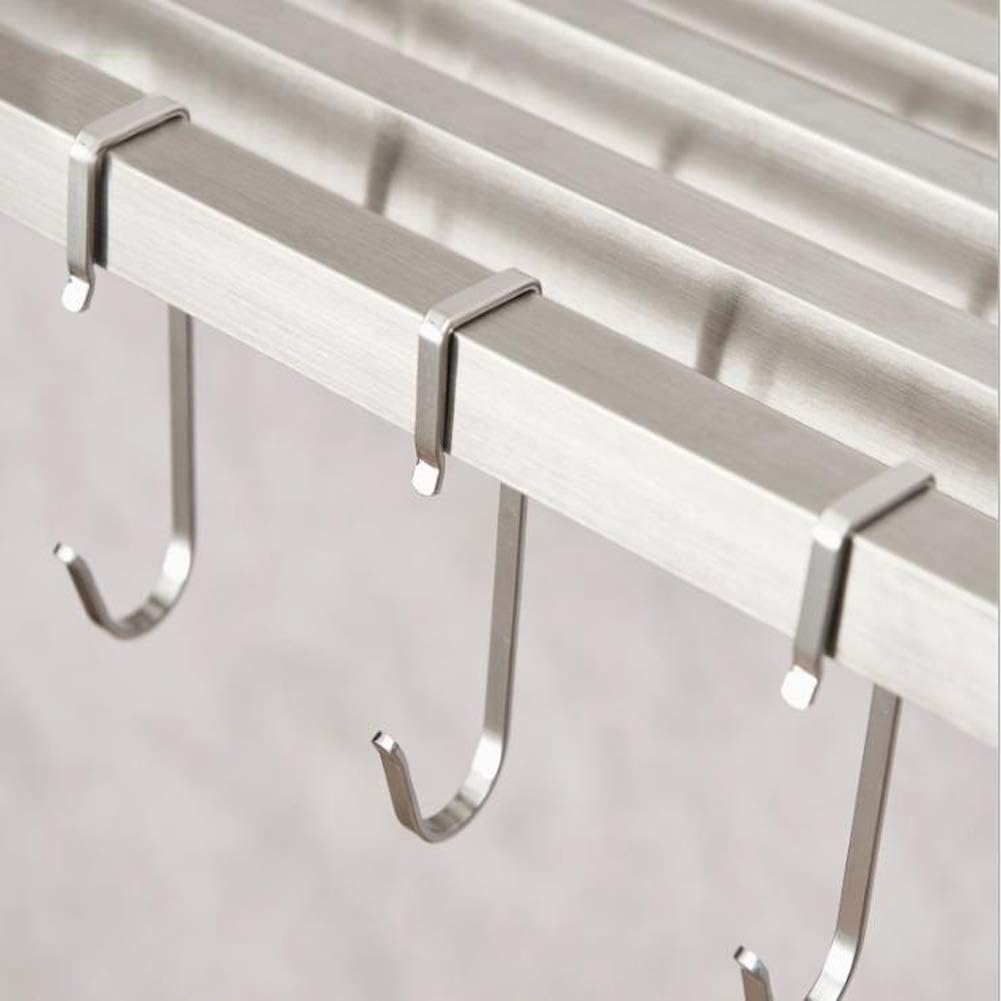 5Pcs Square Hooks, Stainless Steel Universal Hook, Utility Metal Hooks, Small Hanger for Home Kitchen Bathroom Bedroom Garden Office Hanging Pan Cup Pot Coat Bag Keys Plants, Under Racks