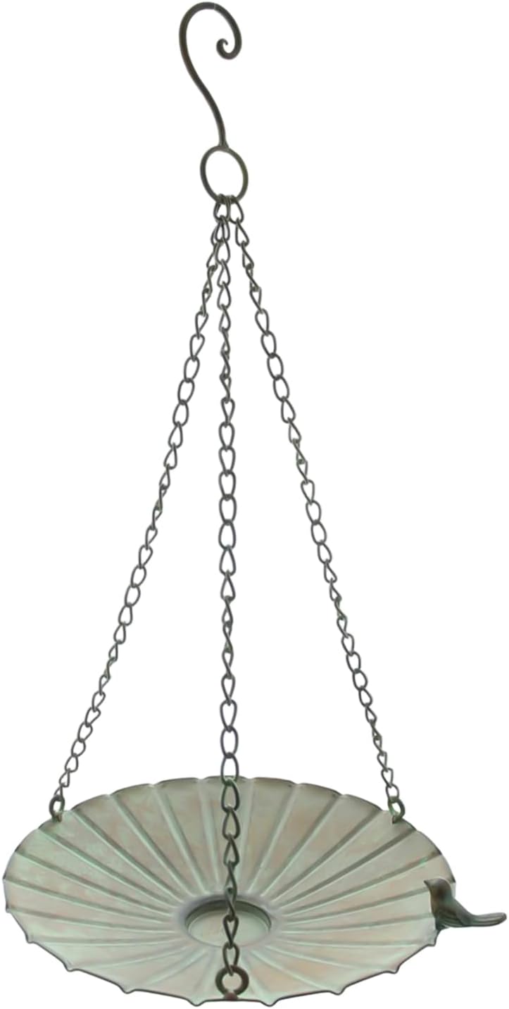 Bird Feeder Tray, Large Capacity Hangable Iron Bowl, Outdoor Garden Bi