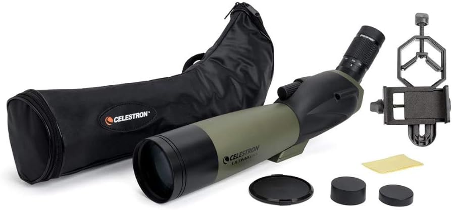 Celestron – Ultima 80 Angled Spotting Scope – 20-60x Zoom Eyepiece – M