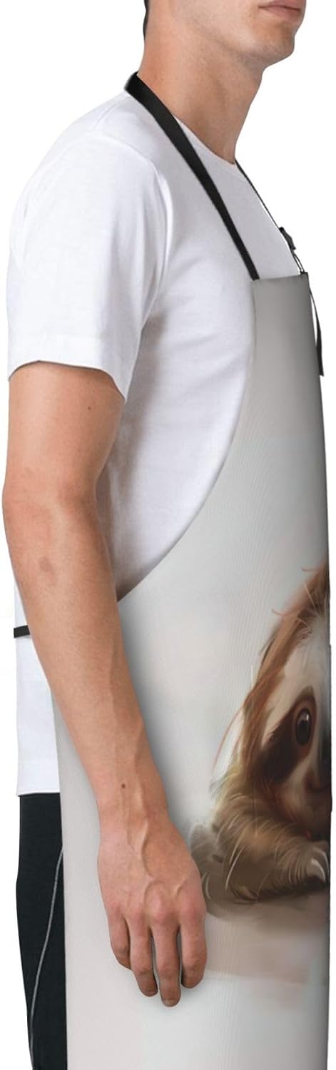 Adorable Sloth print Waterproof chef's apron with pocket apron for kitchen cooking baking barbecue and gardening