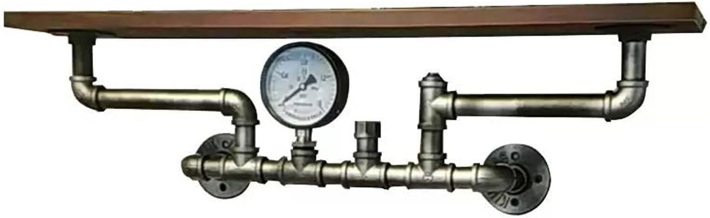 Floating Shelves Retro Water Pipe Design Floating Shelves, Wall Shelf Indoor Outdoor, Industrial Decorative Shelving Unit for Wall, Wall Hanging Plant Stand, Storage Organizer Shel