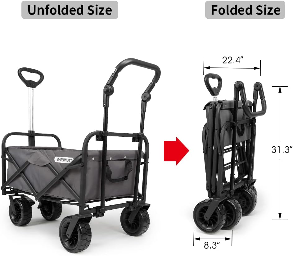 WHITSUNDAY Collapsible Folding Garden Outdoor Park Utility Wagon Picni