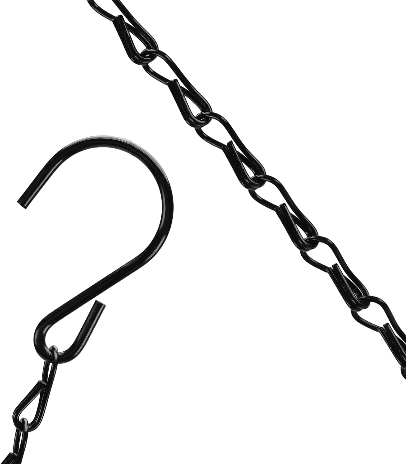 SOUJAP 30 PCS Hanging Chains with Hooks and Clips, 19.6 inch Metal Black Plant Chains for Hanging Baskets, Wind Chime, Bird Feeder