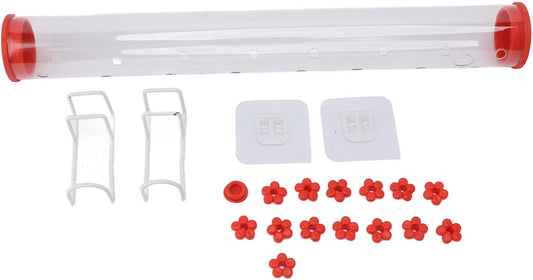 lyrlody Window Hummingbird Feeder 14 Ports Clear Acrylic Bird Feeder for Window with Flower Shaped Feeding Holes Secure Stable Attracts Multiple Hummingbirds