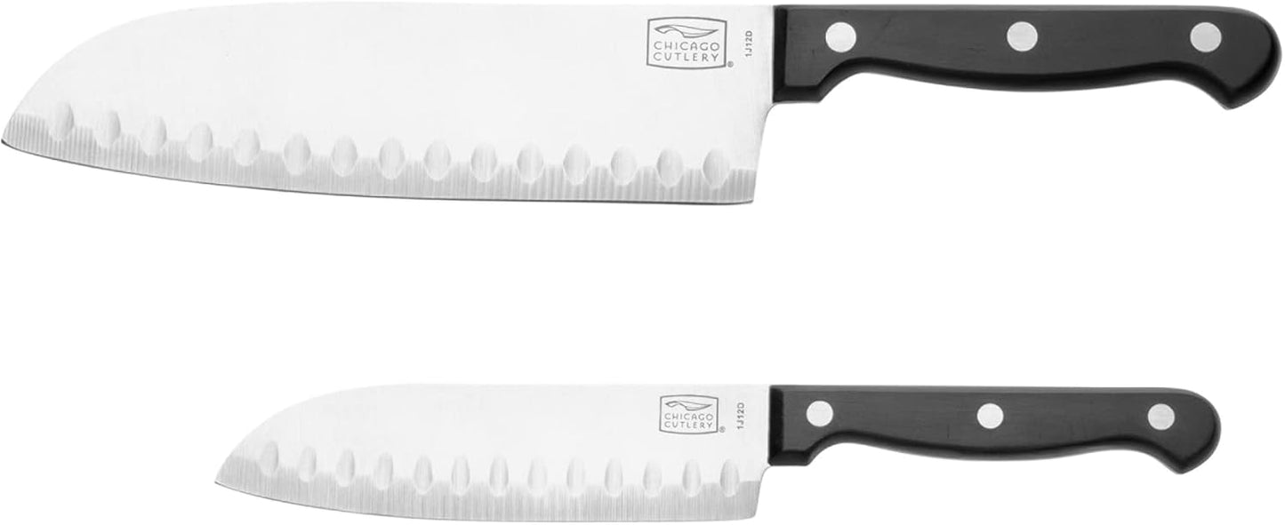 Chicago Cutlery 2-Pc Knife Set, Santoku and Partoku Cooking Knife Set,
