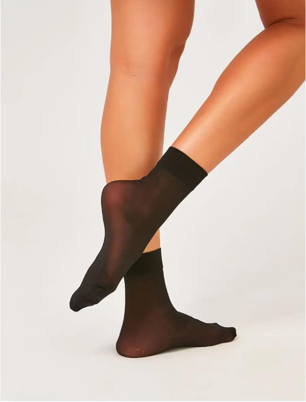 Pioni Women's 5 Pairs Nylon socks for women Ankle High Sheer Socks Tig