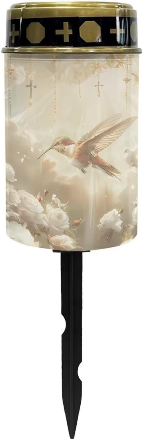Hummingbird Solar Garden Lights Cemetery Solar Lights Flameless Lamp Led Electronic Candles Outdoor Grave Decoration