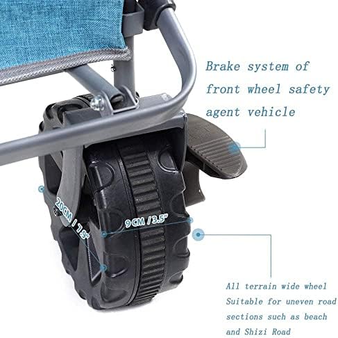 Portable Camping Cart,Trolleys, Garden Trolley, Folding Wagon Trolley Outdoor Cart Folding Camping Cart with Lining for Camping Garden Beach All Terrain with Rubber Wheels with B