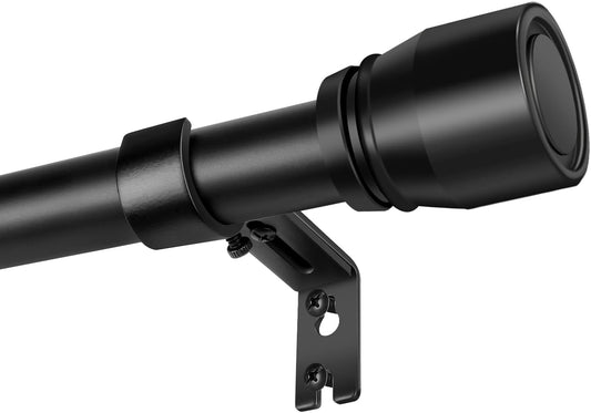 1” Diameter Curtain Rods Itself is 30 to144 inch 1 Pack Fit 30-142 inch, 66 to 120 inch Window with Heavy Duty Adjustable Rod Matte Black Splicing Metal Extra Long Curtain Rod for Windows