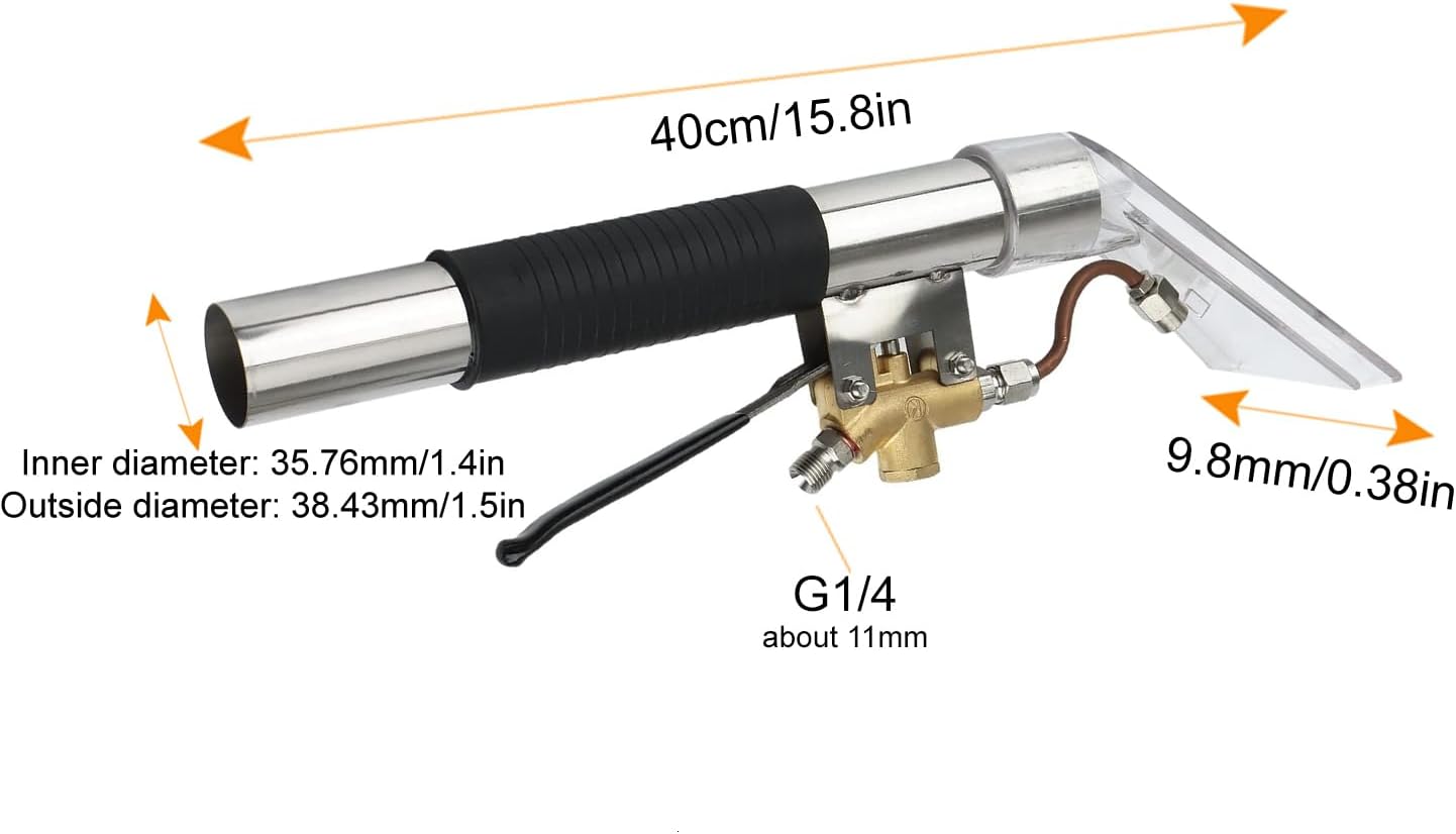 Stainless Steel Carpet Extractor Wand for Steam Car Cleaner, Truckmount Carpet Cleaning Machine Accessory, Upholstery Cleaning Tool for Furniture Auto Car Detailing
