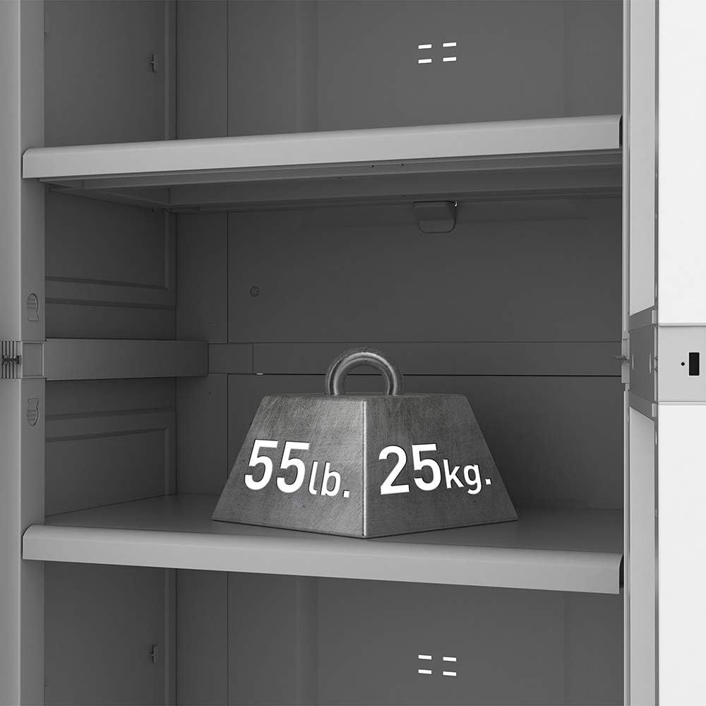 Keter Storage Cabinet with Doors and Shelves for Laundry Room, Garage,