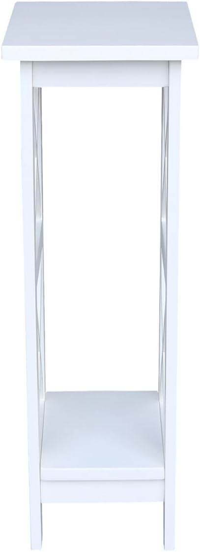 IC International Concepts, 36" X-Sided Plant Stand , Solid Real Wood, Sturdy Parawood, Snow White