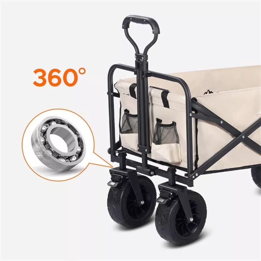 Outdoor Utility Wagon 8" Wheel Portable Collapsible Camping Cart Garden Shop Sport Beach Hand Trolley Bearing 120 kg (Color : E, Size : 96 * 50 * 58 cm.) (E 96 * 50 * 58 cm.)