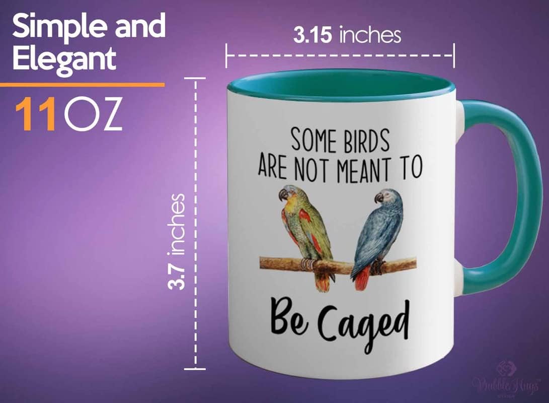 Bird Lover Two Tone Green Edition 11oz - Birds to be Caged - Hummingbird Nest Cage Parrot Dad Gardening Outdoor Birdwatcher Feeder