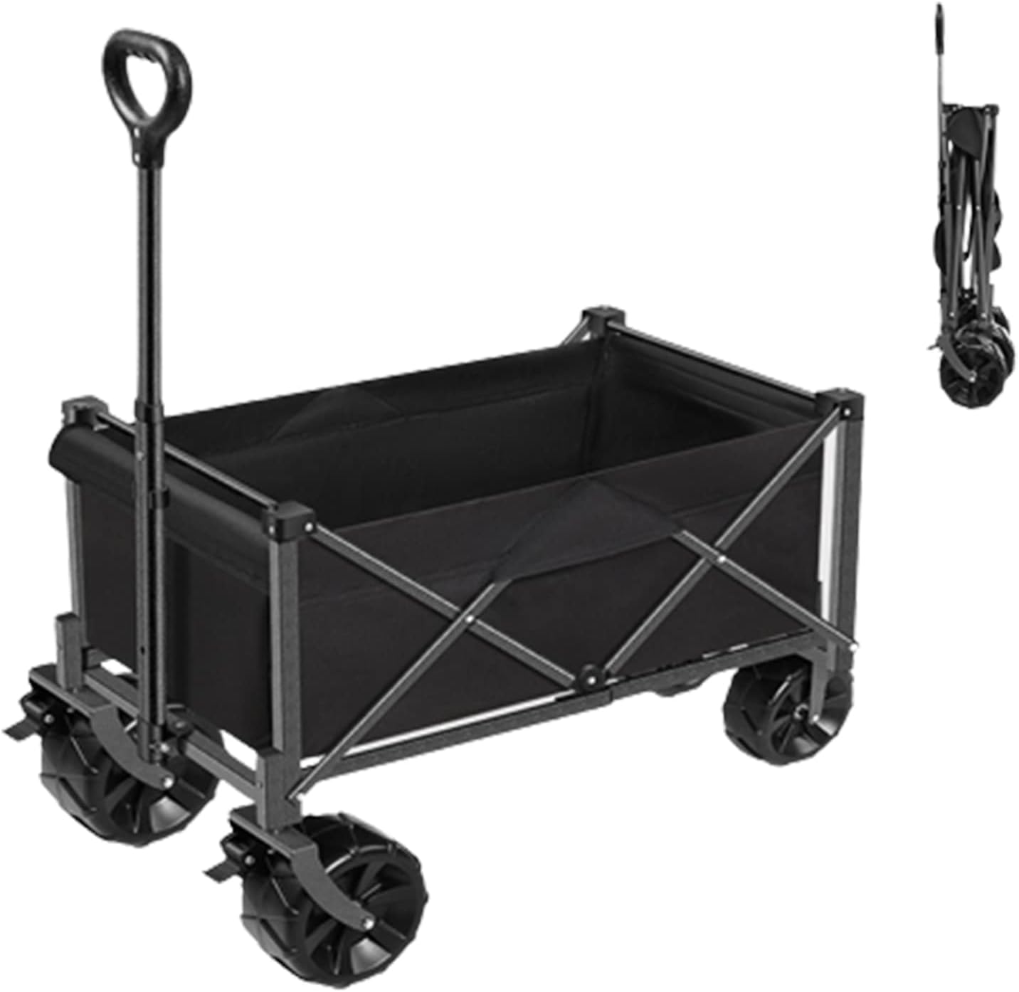 Outdoor Collapsible Wagon Utility Folding Cart Heavy Duty Wheels Campi