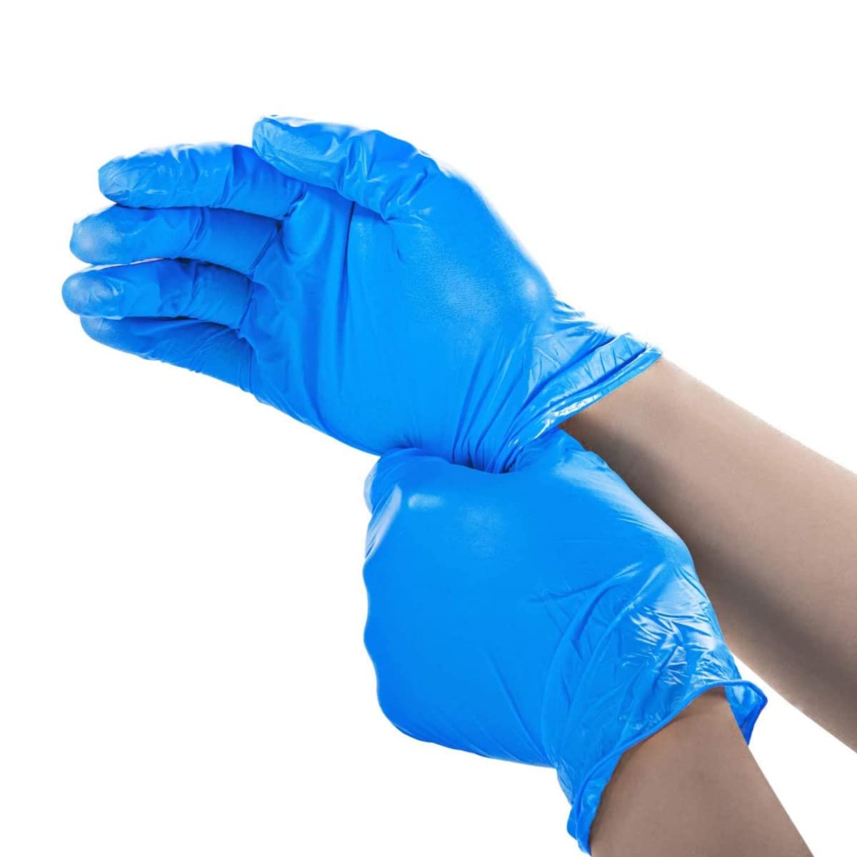 Basic Medical Synmax Vinyl Exam Gloves - Latex-Free & Powder-Free - Large, BMPF-3003(Case of 1,000) Blue