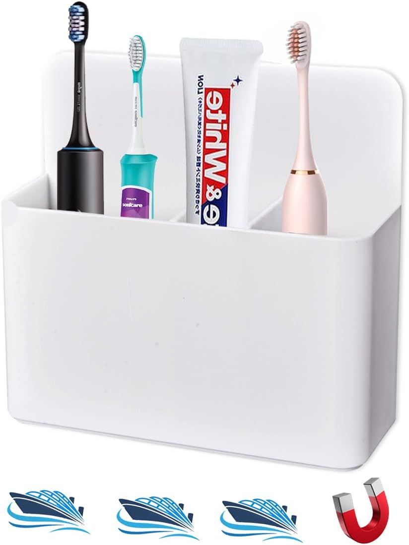 Magnetic Toothbrush Holders for Cruise Essentials 2025, Travel Toothbrush Holder for Bathrooms, Tooth Brush Organizer for Caribbean Cruise & Alaskan Cruise Must Haves