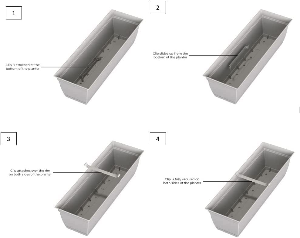 The HC Companies 24" Eclipse Plastic Window Box 7.76"x24"x6.57" in Bla